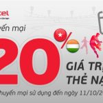 Viettel khuyến mãi tặng 20% giá trị thẻ nạp duy nhất ngày 26/9/2022